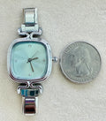 Silver Mint Green Rounded Square Watch Face