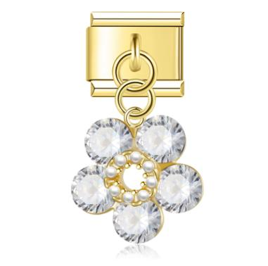 Gold Bling Flower Pendant / Dangle