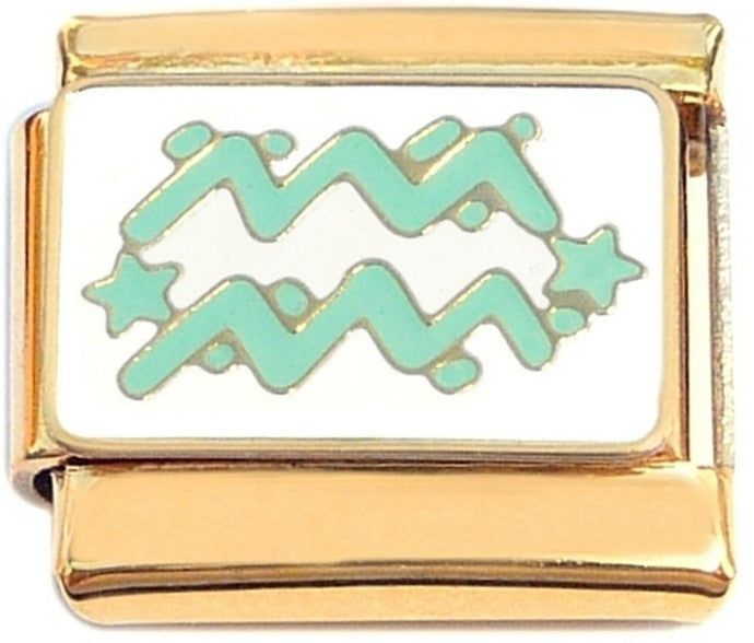 Gold Colorful Aquarius Symbol
