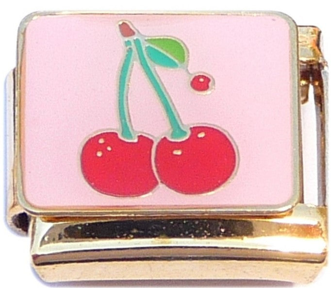 Gold Cherries On Pink
