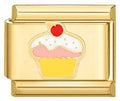 Gold Cupcake With Cherry