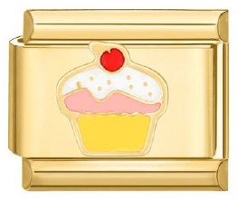 Gold Cupcake With Cherry