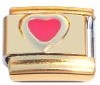 Gold Red Heart Filled
