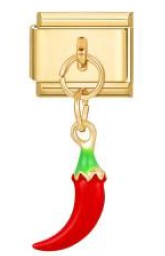 Gold Red Pepper Dangle