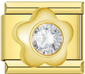 Gold Rounded Bling Flower