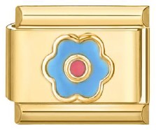 Gold Small Blue Flower