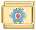 Gold Small Blue Flower