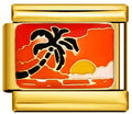 Gold Beach Palm Tree Sunset
