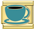 Gold Green Coffee Tea Cup and Saucer