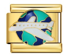 Gold Airplane and Earth