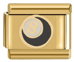 Gold Black Eight Ball