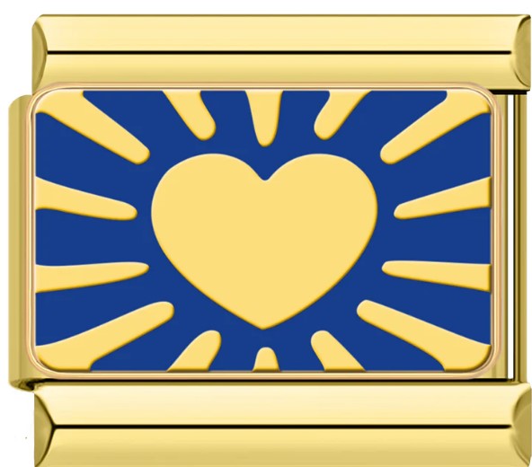 Gold Blue Heart