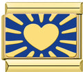 Gold Blue Heart