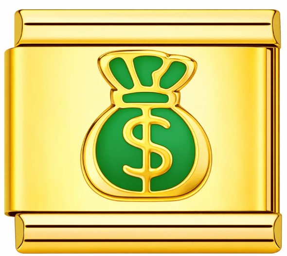 Gold Money Bag Italian Charm
