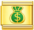 Gold Money Bag Italian Charm