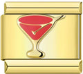 Gold Red Martini Cocktail