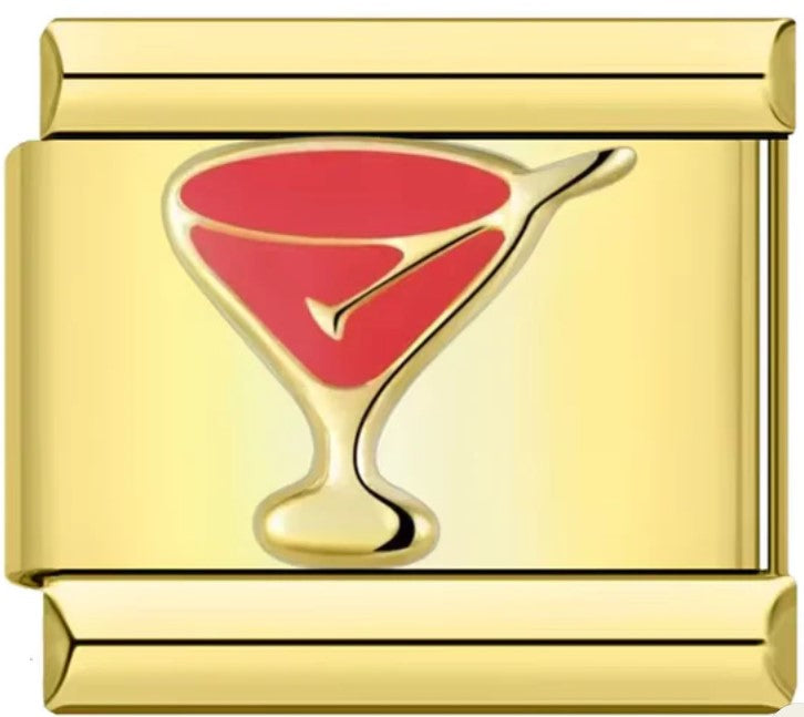 Gold Red Martini Cocktail