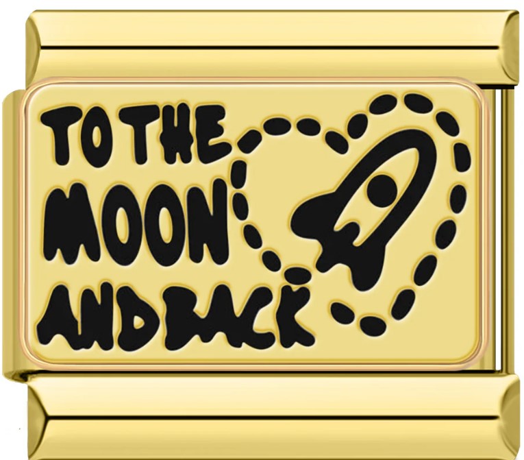 Gold To the Moon and Back Love Heart