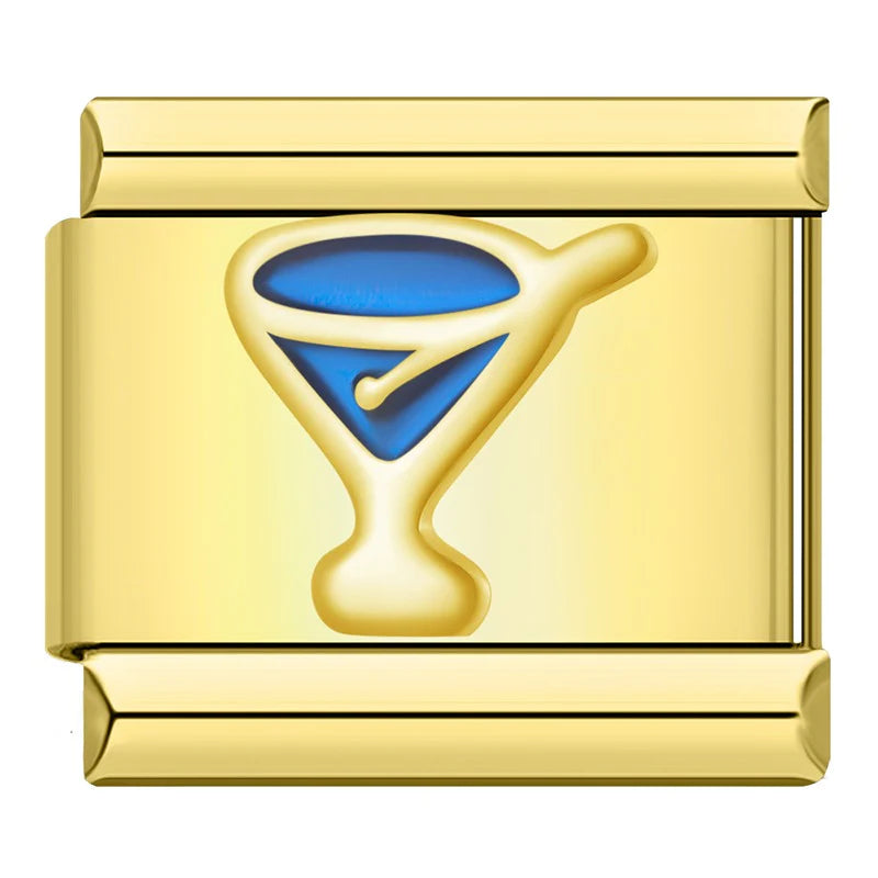 Gold Blue Cocktail Martini