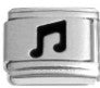 Silver Black Music Note