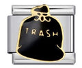 Silver Black Trash Bag