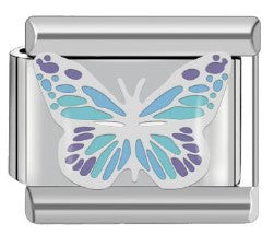 Silver Blue Purple Butterfly