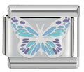Silver Blue Purple Butterfly