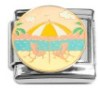 Silver Pink Circle Beach Umbrella