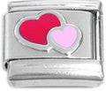 Silver Red and Pink Hearts