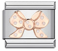 Silver Rose Gold Bow