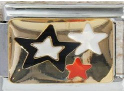 Silver Black White Red Stars