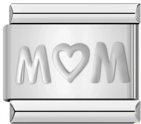 Silver MOM with Heart